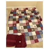 HOLIDAY SHOWER CURTAIN AND BURGUNDY TOWELS