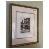 PRINT GOLD FRAME 15" X 12" CANAL SCENE