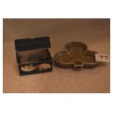 IRISH CLOVER DISH, COVERED BOX