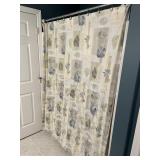 SHOWER CURTAIN W/ HOOKS LEAF DESIGN