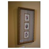 3 SECTION PRINT GOLD FINISH FRAME