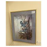 BLUE BIRDS FRAMED PICTURE
