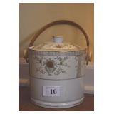 BISCUIT JAR W/ HANDLE AND LID MARKED JAPAN