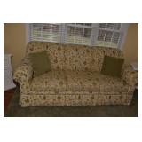 SHERRIL HILL SOFA W/ GARDEN MOTIF AND TWO ACCENT