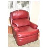 BARCALOUNGER HOME DEEP BURGUNDY LEATHER CHAIR -
