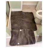 3 PIECE BATHROOM RUG SET OLIVE GREEN RUBBER BACK
