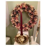 CANDLE HOLDER AND WREATH