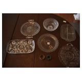 ASSORTED GLASS SERVING DISHES INCLUDING DIVIDED
