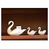 THREE LENOX SWANS 2" TO 3.5" H