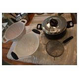 SAUCER POT, PLASTIC STRAINERS ETC.