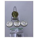 4 - 1964 KENNEDY HALVES CLEAN