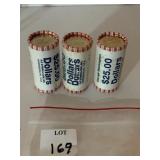 3 ROLLS FEDERAL WRAP PRES. DOLLARS - WASHINGTON,