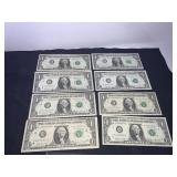 $1.00 NOTES - 12 DIFFERENT 1-12 - 1969-A INCLUDES