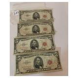 4 - 1963 RED SEAL $5.00 NOTES
