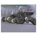 50 - 1964 BACK SILVER ROOSEVELT DIMES