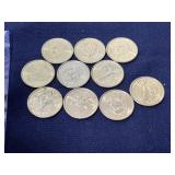 10 PRESIDENTIAL $1.00 COINS