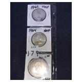 1964 DOLLAR 1962, 1964 HALF DOLLARS CANADIAN