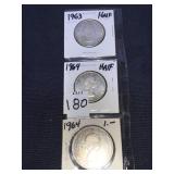 1964 DOLLAR 1963, 1964 HALF DOLLARS CANADIAN