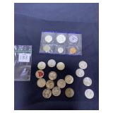 1960- P MINT SET + 16 SILVER PRE 64 QUARTERS