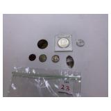 1964 KENNEDY HALF W/ 1933 WORLDS FAIR PENNY, TAX