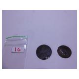 1862 ENGLISH PENNY, 1921 HALF PENNY