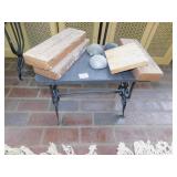 SMALL TABLE/FOOTSTOOL 20X11X15, HARBISON WALKER