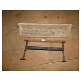 WOODEN SHELF 32X7X6, AND ARROW FOOT PEDAL, IRON