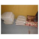 SEAT CUSHIONS, 2 THROW PILLOWS