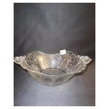 FOSTORIA BOWL 13" W X 4" H - ROSE PATTERN