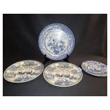 PORCELAIN BLUE/WHITE 10", OLD ECONOMY 7.5" ROUND