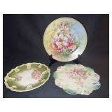 3 CHINA PLATES, REIZENSTEIN FRANCE, R&S PRUSSIA,