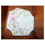 HAND PAINTED SQUARE LUNCHEON PLATES 7.25"