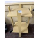 YELLOW PAINTED WOOD SIDE TABLE 16X16X26, 2