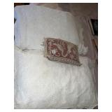 CROCHETED PILLOWCASES W/ PILLOWS 36" X 22" AND