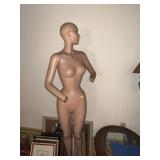 MANNEQUIN FEMALE ON METAL STAND 71" H - 26" W