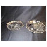 2 PC SILVER OVERLAY 4 SECTION SERVING DISH AND