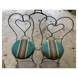 SET OF 2 METAL ICE CREAM PARLOR CHAIRS WITH