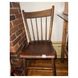 PLANK BOTTOM ANTIQUE CHAIR - 34" H X 14" W SEAT