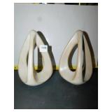 PAIR OF CERAMIC DECORATIVE BOOK ENDS WITH MARK