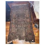 WORN ORIENTAL RUG 71" X 37" - 51" X 38"