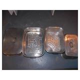 TWO ALUMINUM ROASTERS