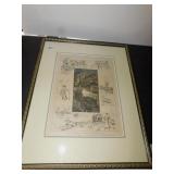 FRAMED AND MATTED WOOD ENGRAVING FROM HARPERS