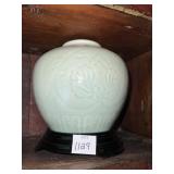 6.5" CHINESE VASE GLAZED LIGHT GREEN