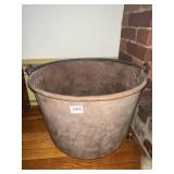 COPPER KETTLE W/ HANDLE 13" H W/ HANDLE SOME