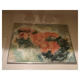 WATERCOLOR KATHLEEN ZIMBICKI FRAMED FLOWERS 23" X