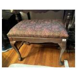 REPAINTED VANITY BENCH CLAW BALL FEET 24" W