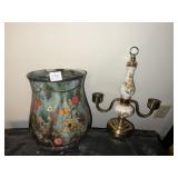 WASTE CAN RESIN, DOUBLE CANDLE HOLDER