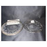 3 PIECE SILVER OVERLAY PLATES, SMALLEST ONE