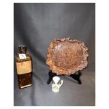 VELMA CAPUTO POTTERY BOWL, BULLDOG SHOT GLASS