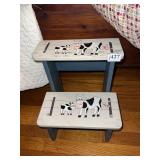 COW SM. STEP STOOL PAINTED